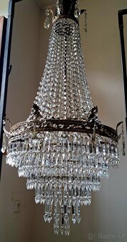 Starožitný velký řišťálová lustr 1920 - 30 - 2