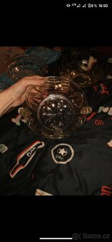 starožitná skleněná miska, - 2