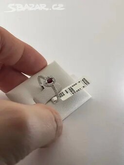 Zlatý prsten Diamant + Rubín NOVÉ ZLATO - 2