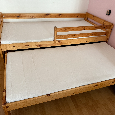 Kvalitní postel s výsuvnou přistýlkou z MASIVU 200x90cm - 2