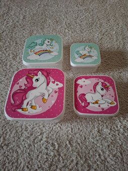 Svačinový  box Jednorožci-4 kusy - 2