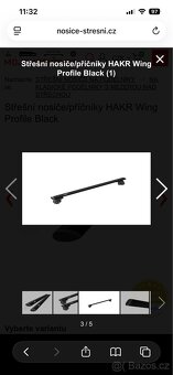 Střešní nosiče Hakr wing profile black - 2