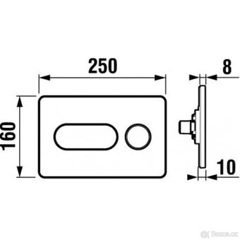 Ovládací tlačítko Jika plast chrom lesk - 2
