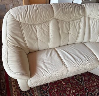 Světlá kožená sedačka do Účka, 4979 - 2