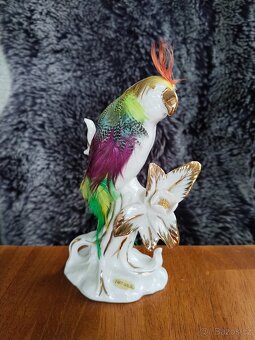 Porcelánový papoušek se zlatem - 2