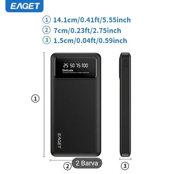 EAGET® 10.000mAh nabíječka, powerbanka - NOVÁ - 2