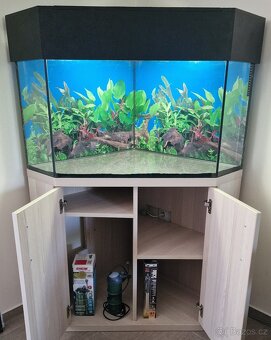 Rohové Akvárium se skříní - 2