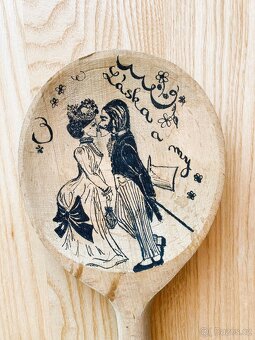 Velká svatební vařečka ručně vypalovaná - Láska a my; HISTOR - 2