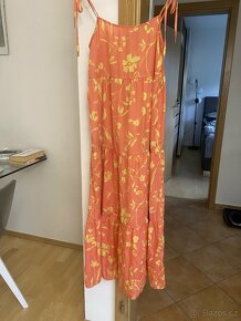 Dlouhé saténové šaty Zara vel. XS - 2