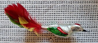 RETRO vánoční ozdoba Ptáček - 2