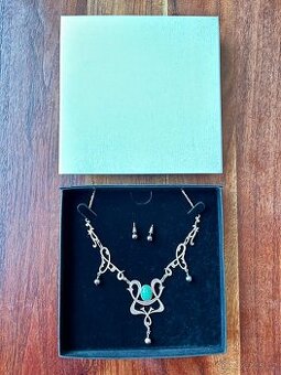 Secesní náhrdelník s náušnicemi - 2