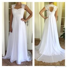 Nové, čistě bílé svatební šaty M-XL - 2