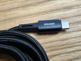 2x USB-C značkový kabel Essager 60W 3m 300cm, NOVÝ - 2