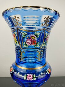 Kobaltovo-modrá krištáľová váza - 2