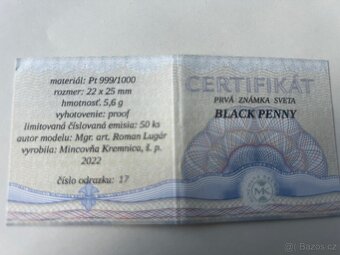 originál Black Penny+platinový odražek této známky - 2