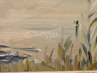 Obraz Friedemann, Lodka 1966, olej na desce 41x51 - 2