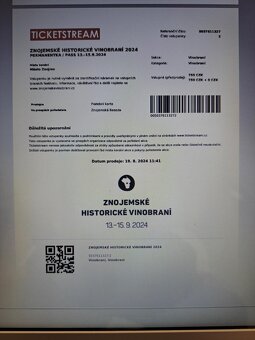 Vinobraní Znojmo, 4ks permanentka 12.- 14.9.2025 - 2