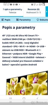 Tv sony android 123cm..hlas.ovladaní. - 2