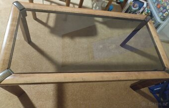 Stůl dřevo sklo - 2