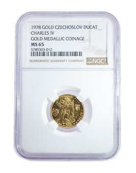 Dukát Karel IV. 1978, certifikát NGC MS 65 - 2