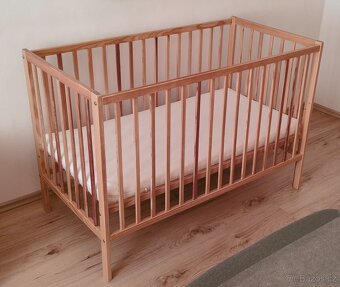 Dětská postýlka s matrací 120 x 60 cm (buk) - přírodní - 2