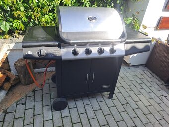 Plynový gril,oboustráné litinové tály+boční hořák+obal - 2