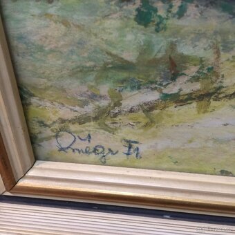 signovaný obraz zasklen Chalupy Orlické hory - 2