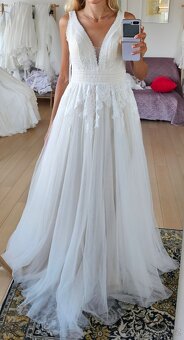 Krásné nové svatební boho šaty xs/s - 2
