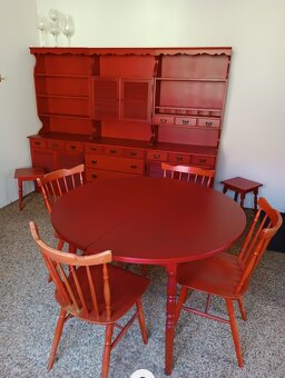 Retro kuchyňská stěna + jídelní stůl se židlemi - 2