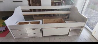 Dětská postel - bílá s bočnicí - 2