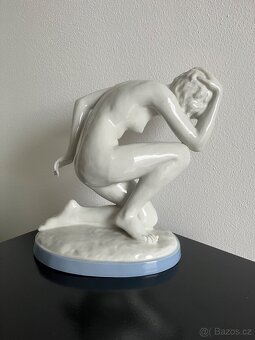 Art Deco socha, akt Elly Strobach, Royal Dux - 2