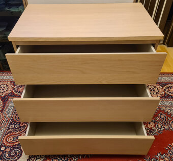 Komoda Ikea Malm, dub, 3 šuplíky - 2