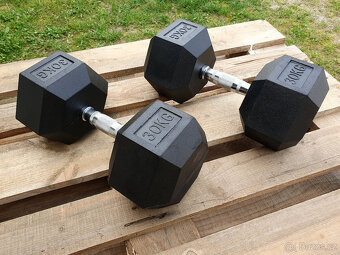 jednoruční činky sada 160kg HEXA (5-20kg + 30kg) - 2