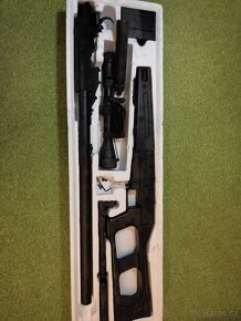 Odstřelovací puška Mk96 - černá, optika, dvojnožka, Well, MB - 2