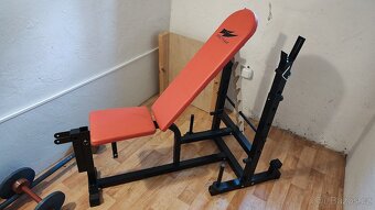 Posilovací polohovací lavice s činkami - 2