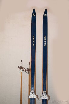 Retro starožitné dřevěné běžky - 2