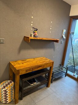 Luxusní Komoda z masivu plus police exotické dřevo - 2