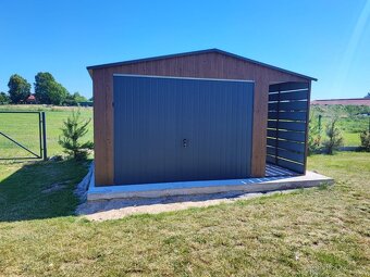 Plechová garáž 4x5 m+ přístřešek 1x5 m - 2
