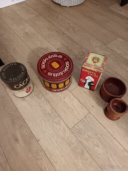 Misky retro plechove drevene starozitne - 2