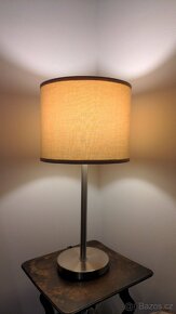 Chromová lampa, béžové stínidlo - 2