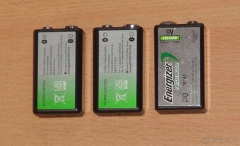 Sada 3 kusů akumulátorů Ni-MH 9V Energizer recharge a GP - 2