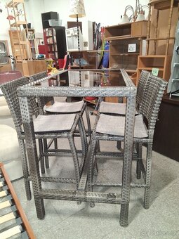 Jídelní barový set ratanový - 2