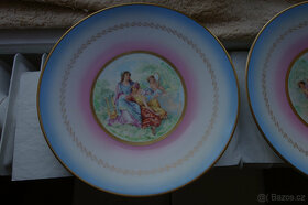 Dva starožitné, větší krásné,závěsné talíře-Božíčany - 2