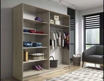 Velká šatní skříň bílá - 2