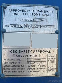 Lodní kontejner 40 stop High Cube – 12 m (modrá) - 2