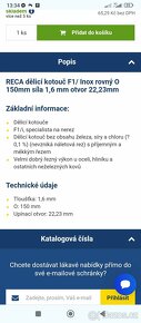 Řezné kotouče Reca 150/180 mm - 2