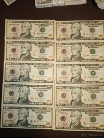 Dolar bankovky 10x 10 dolarů, UNC, série 2013 - 2