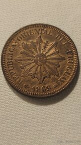 Mince 2 centesimos 1869r Uruguay - 2