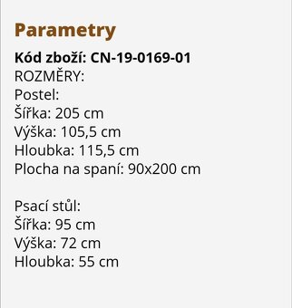 Vyvýšená postel s psacím stolem - 2