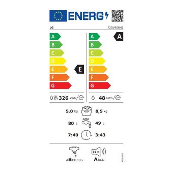 Úzká pračka se sušičkou, LG, 8,5/5 kg, pára, Wi-Fi - 2